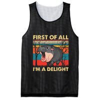 First Of All IM A Delight Funny Moo Deng Hippo Hippopotamus Mesh Reversible Basketball Jersey Tank