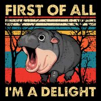 First Of All IM A Delight Funny Moo Deng Hippo Hippopotamus Cooling Performance Long Sleeve Crew