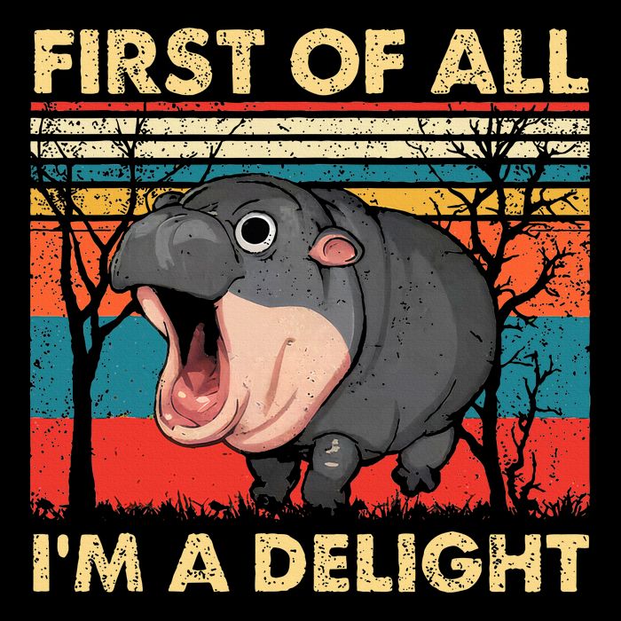 First Of All IM A Delight Funny Moo Deng Hippo Hippopotamus Cooling Performance Long Sleeve Crew