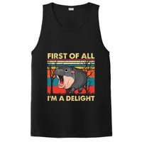 First Of All IM A Delight Funny Moo Deng Hippo Hippopotamus PosiCharge Competitor Tank