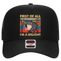 First Of All IM A Delight Funny Moo Deng Hippo Hippopotamus Hat