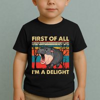 First Of All IM A Delight Funny Moo Deng Hippo Hippopotamus Toddler T-Shirt