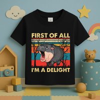First Of All IM A Delight Funny Moo Deng Hippo Hippopotamus Toddler T-Shirt