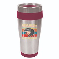 First Of All IM A Delight Funny Moo Deng Hippo Hippopotamus 16oz Travel Tumbler