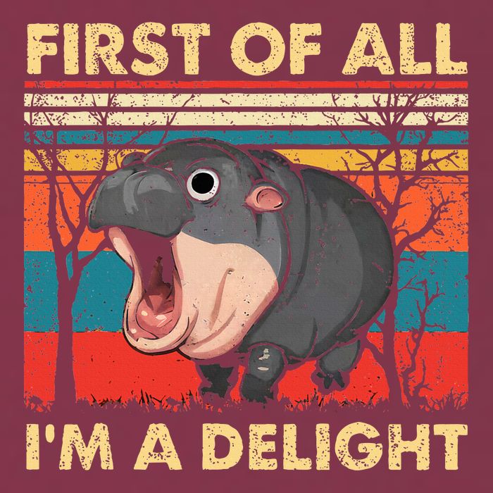 First Of All IM A Delight Funny Moo Deng Hippo Hippopotamus 16oz Travel Tumbler