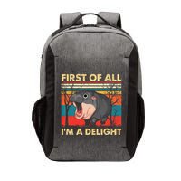 First Of All IM A Delight Funny Moo Deng Hippo Hippopotamus Vector Backpack
