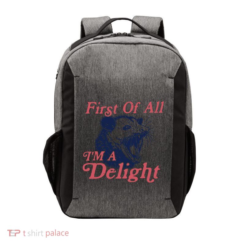 First Of All IM A Delight Funny Women Cute Raccoon Vector Backpack