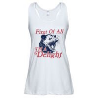 First Of All IM A Delight Funny Women Cute Raccoon Ladies Essential Flowy Tank