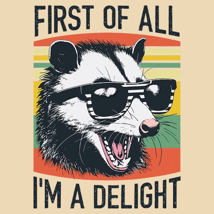 First Of All IM A Delight Funny Screaming Opossum Possum Drawstring Bag