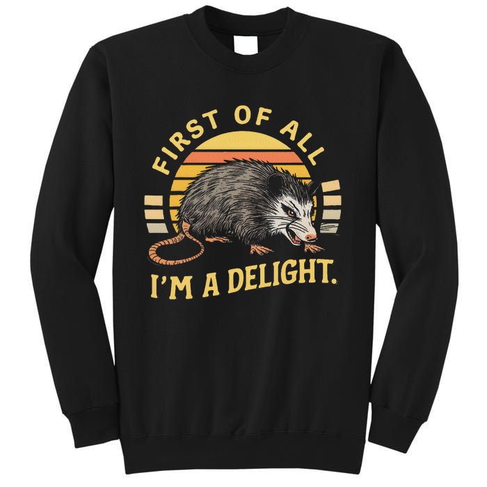 First Of All IM A Delight Sarcastic Angry Opossum Possum Sweatshirt