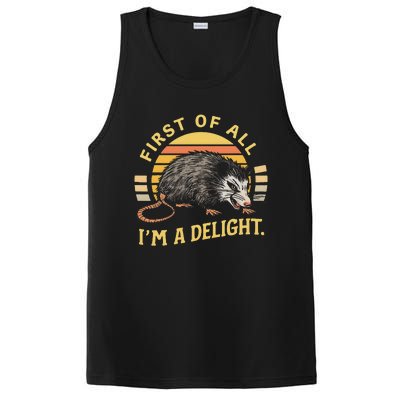 First Of All IM A Delight Sarcastic Angry Opossum Possum PosiCharge Competitor Tank