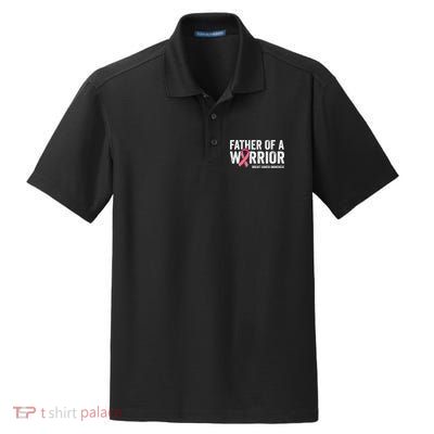 Father Of A Warrior Father Breast Cancer Dad Dry Zone Grid Polo