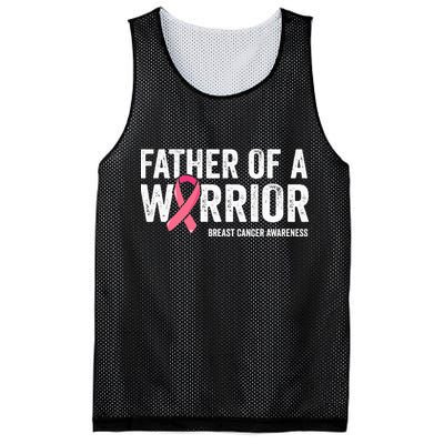 Father Of A Warrior Father Breast Cancer Dad Mesh Reversible Basketball Jersey Tank