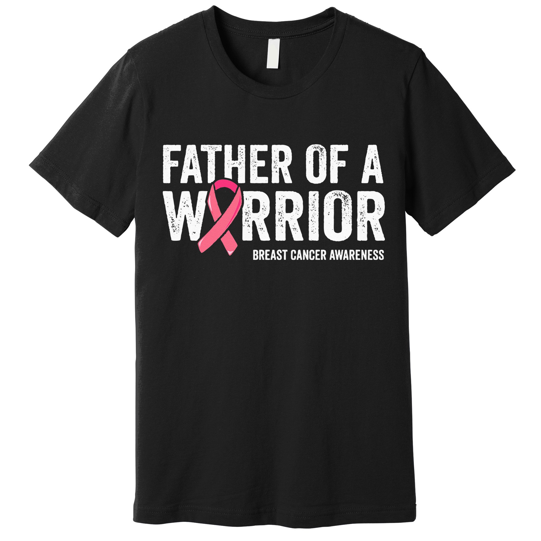 Father Of A Warrior Father Breast Cancer Dad Premium T-Shirt