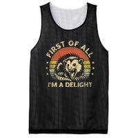 First Of All IM A Delight Sarcastic Angry Opossum Lover Mesh Reversible Basketball Jersey Tank