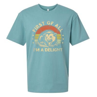 First Of All IM A Delight Sarcastic Angry Opossum Lover Sueded Cloud Jersey T-Shirt