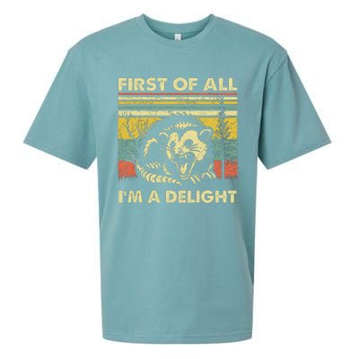 First Of All IM A Delight Sarcastic Angry Opossum Lover Sueded Cloud Jersey T-Shirt