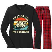 First Of All IM A Delight Women's Long Sleeve Flannel Pajama Set 