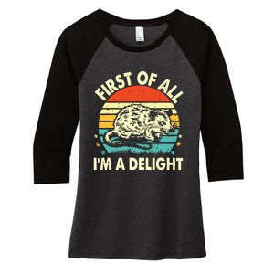 First Of All IM A Delight Women's Tri-Blend 3/4-Sleeve Raglan Shirt