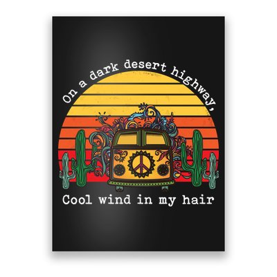 Funny On A Dark Desert Highway Retro 1 Poster