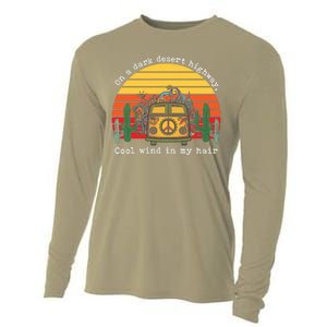 Funny On A Dark Desert Highway Retro 1 Cooling Performance Long Sleeve Crew