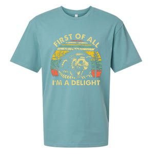 First Of All Im A Delight Sarcastic Angry Opossum Possum Sueded Cloud Jersey T-Shirt