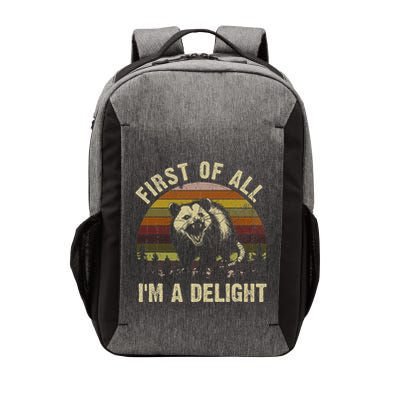 First Of All IM A Delight Sarcastic Angry Opossum Vector Backpack