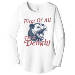 First Of All IM A Delight Funny Angry Opossum Possum Women's Perfect Tri Tunic Long Sleeve Shirt