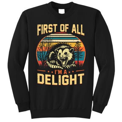 First Of All IM A Delight Sarcastic Angry Opossum Possum Sweatshirt