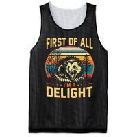 First Of All IM A Delight Sarcastic Angry Opossum Possum Mesh Reversible Basketball Jersey Tank