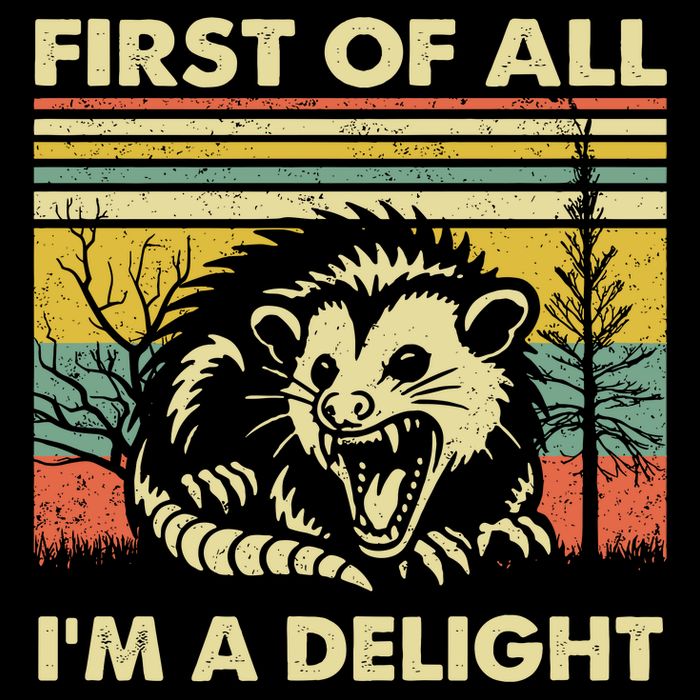 First Of All Im A Delight Sarcastic Angry Opossum Lover Wool Snapback Cap