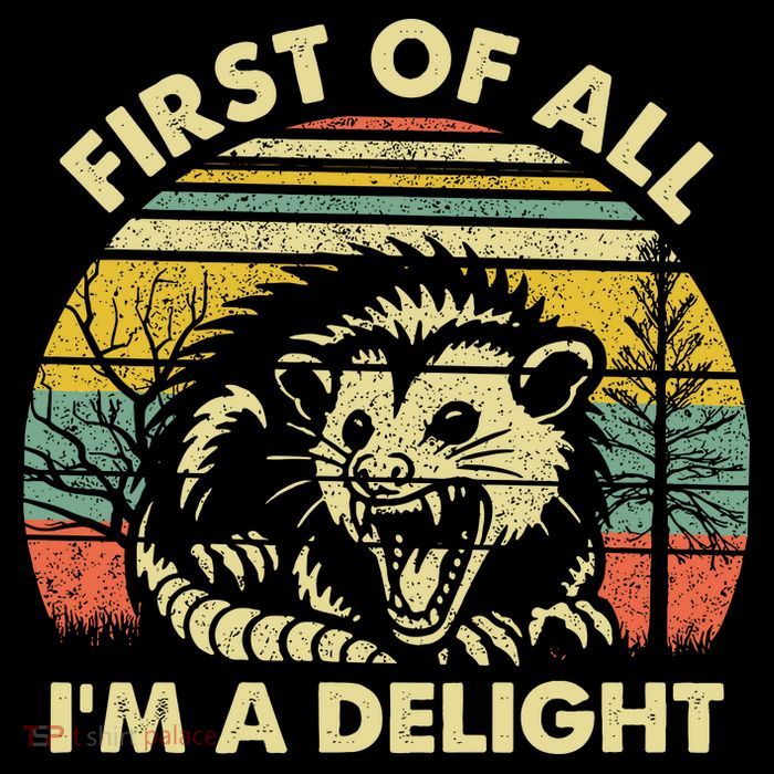 First Of All Im A Delight Sarcastic Angry Opossum Lover Sustainable Knit Beanie
