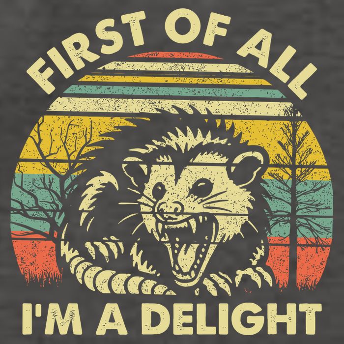 First Of All Im A Delight Sarcastic Angry Opossum Lover Vector Backpack
