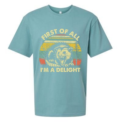 First Of All Im A Delight Sarcastic Angry Opossum Lover Sueded Cloud Jersey T-Shirt