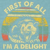 First Of All Im A Delight Sarcastic Angry Opossum Lover Sueded Cloud Jersey T-Shirt