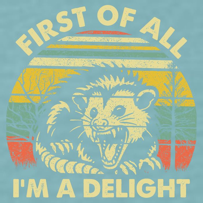 First Of All Im A Delight Sarcastic Angry Opossum Lover Sueded Cloud Jersey T-Shirt