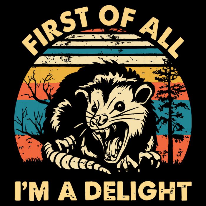 First Of All Im A Delight Opossum Possum Button