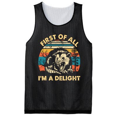 First Of All Im A Delight Opossum Possum Mesh Reversible Basketball Jersey Tank