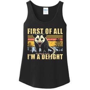 First Of All IM A Delight Opossum Possum Ladies Essential Tank