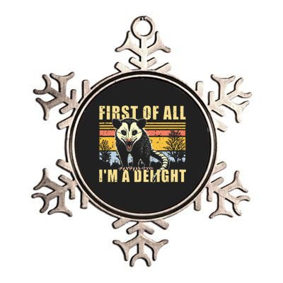 First Of All IM A Delight Opossum Possum Metallic Star Ornament