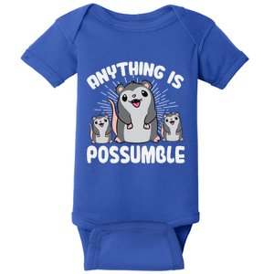 Funny Opossum Anything Is Possumble Cute Possum Family Gift Baby Bodysuit