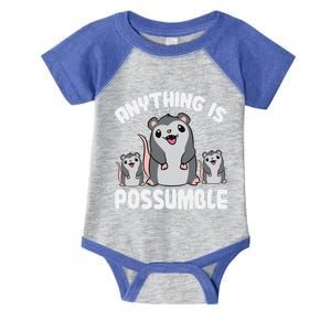 Funny Opossum Anything Is Possumble Cute Possum Family Gift Infant Baby Jersey Bodysuit