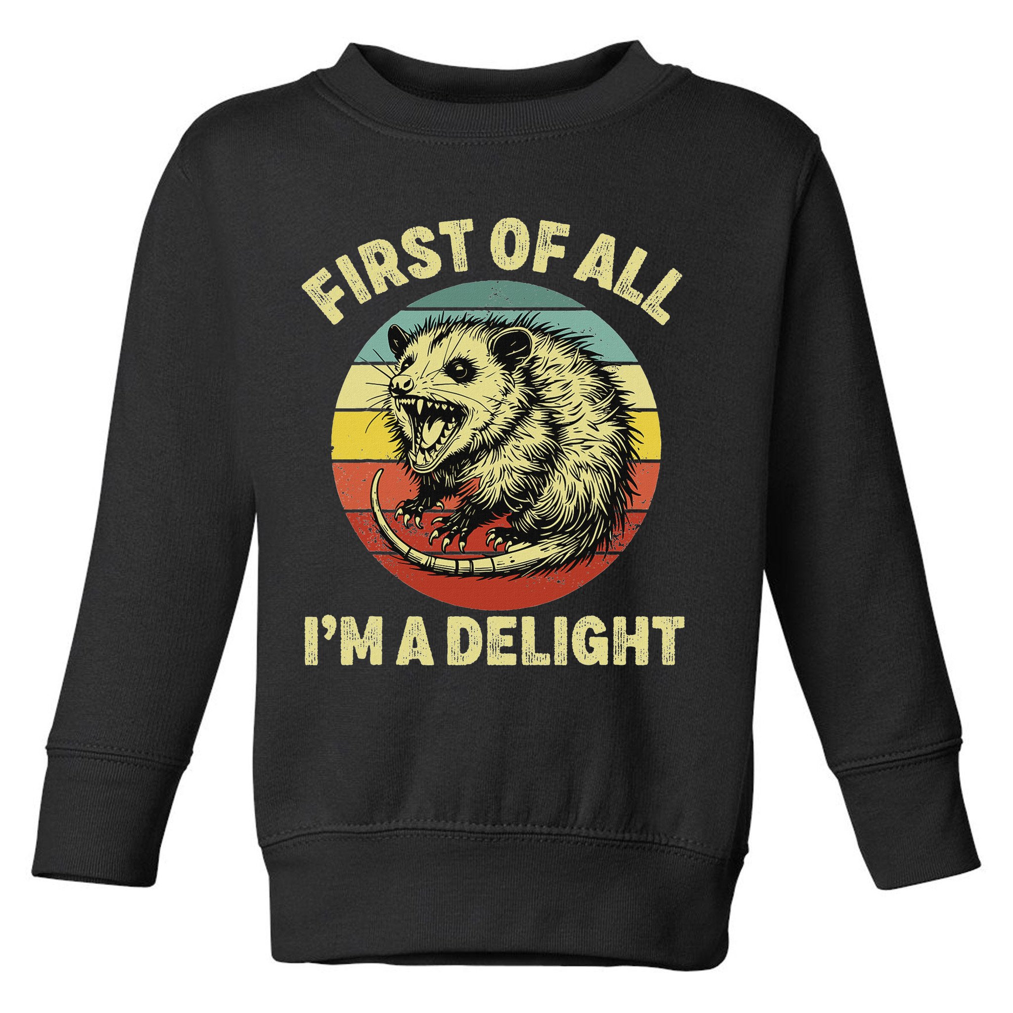 First Of All IM A Delight Women Funny Possum Opossum Toddler Sweatshirt