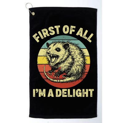 First Of All IM A Delight Women Funny Possum Opossum Golf Towel