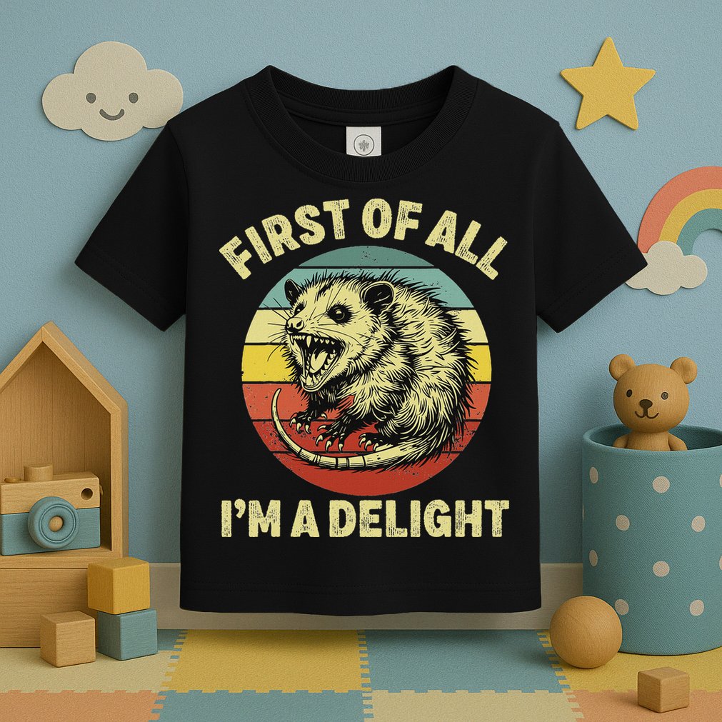 First Of All IM A Delight Women Funny Possum Opossum Toddler T-Shirt