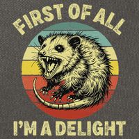 First Of All IM A Delight Women Funny Possum Opossum Cotton Canvas Backpack