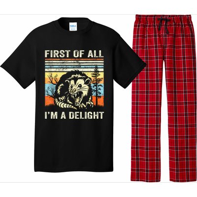 First Of All IM A Delight Sarcastic Angry Opossum Lover Pajama Set