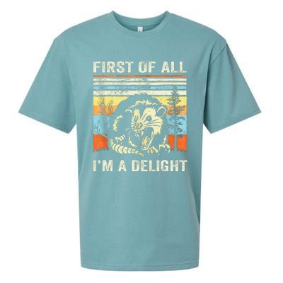 First Of All IM A Delight Sarcastic Angry Opossum Lover Sueded Cloud Jersey T-Shirt