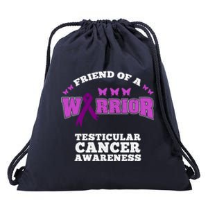 Friend Of A Warrior Testicular Cancer Awareness Meaningful Gift Drawstring Bag