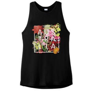 Flowers Of Australia Word Art Australian Pride Ladies PosiCharge Tri-Blend Wicking Tank